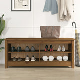 NNEVL Shoe Bench Honey Brown 110x38x45.5 cm Solid Wood Pine