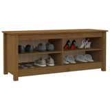 NNEVL Shoe Bench Honey Brown 110x38x45.5 cm Solid Wood Pine