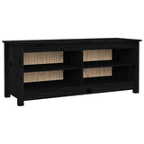 NNEVL Shoe Bench Black 110x38x45.5 cm Solid Wood Pine