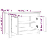 NNEVL Shoe Cabinet White 70x38x45.5 cm Solid Wood Pine