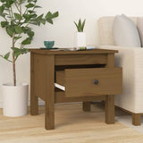 NNEVL Side Table Honey Brown 40x40x39 cm Solid Wood Pine