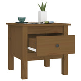 NNEVL Side Table Honey Brown 40x40x39 cm Solid Wood Pine