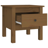 NNEVL Side Table Honey Brown 40x40x39 cm Solid Wood Pine