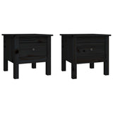 NNEVL Side Tables 2 pcs Black 40x40x39 cm Solid Wood Pine