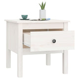 NNEVL Side Tables 2 pcs White 50x50x49 cm Solid Wood Pine