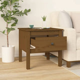 NNEVL Side Table Honey Brown 50x50x49 cm Solid Wood Pine