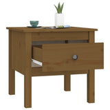 NNEVL Side Table Honey Brown 50x50x49 cm Solid Wood Pine