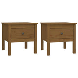 NNEVL Side Tables 2 pcs Honey Brown 50x50x49 cm Solid Wood Pine