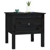 NNEVL Side Table Black 50x50x49 cm Solid Wood Pine