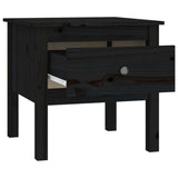 NNEVL Side Table Black 50x50x49 cm Solid Wood Pine