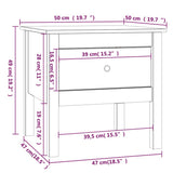 NNEVL Side Table Black 50x50x49 cm Solid Wood Pine