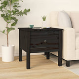 NNEVL Side Table Black 50x50x49 cm Solid Wood Pine