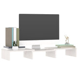 NNEVL Monitor Stand White 60x24x10.5 cm Solid Wood Pine
