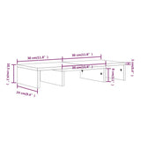 NNEVL Monitor Stand White 60x24x10.5 cm Solid Wood Pine
