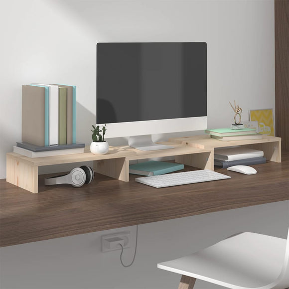 NNEVL Monitor Stand 80x24x10.5 cm Solid Wood Pine