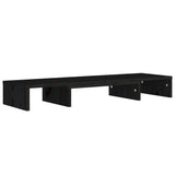 NNEVL Monitor Stand Black 80x24x10.5 cm Solid Wood Pine