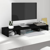 NNEVL Monitor Stand Black 80x24x10.5 cm Solid Wood Pine
