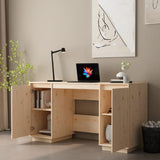 NNEVL Desk 140x50x75 cm Solid Wood Pine