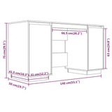 NNEVL Desk 140x50x75 cm Solid Wood Pine