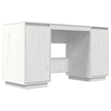 NNEVL Desk White 140x50x75 cm Solid Wood Pine
