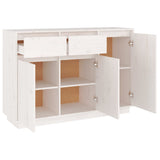 NNEVL Sideboard White 110x34x75 cm Solid Wood Pine