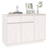 NNEVL Sideboard White 110x34x75 cm Solid Wood Pine