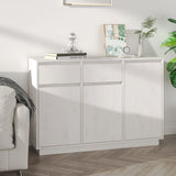 NNEVL Sideboard White 110x34x75 cm Solid Wood Pine