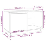NNEVL TV Cabinet 74x35x44 cm Solid Wood Pine