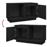 NNEVL TV Cabinet Black 74x35x44 cm Solid Wood Pine