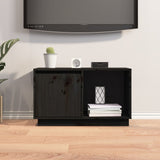 NNEVL TV Cabinet Black 74x35x44 cm Solid Wood Pine