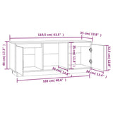 NNEVL TV Cabinet 110.5x35x44 cm Solid Wood Pine