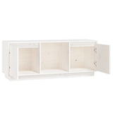 NNEVL TV Cabinet White 110.5x35x44 cm Solid Wood Pine