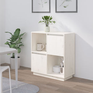NNEVL Sideboard White 74x35x80 cm Solid Wood Pine
