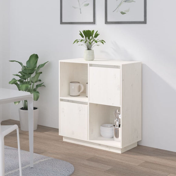 NNEVL Sideboard White 74x35x80 cm Solid Wood Pine