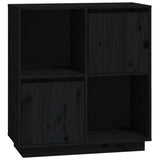 NNEVL Sideboard Black 74x35x80 cm Solid Wood Pine