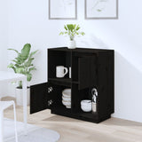 NNEVL Sideboard Black 74x35x80 cm Solid Wood Pine