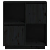 NNEVL Sideboard Black 74x35x80 cm Solid Wood Pine
