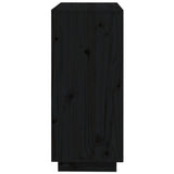 NNEVL Sideboard Black 74x35x80 cm Solid Wood Pine