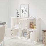 NNEVL Sideboard White 110.5x35x80 cm Solid Wood Pine