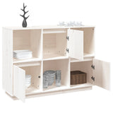 NNEVL Sideboard White 110.5x35x80 cm Solid Wood Pine
