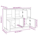 NNEVL Sideboard White 110.5x35x80 cm Solid Wood Pine