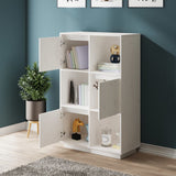 NNEVL Highboard White 74x35x117 cm Solid Wood Pine