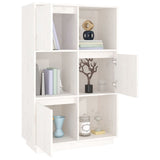 NNEVL Highboard White 74x35x117 cm Solid Wood Pine