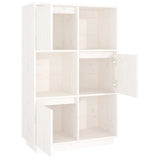 NNEVL Highboard White 74x35x117 cm Solid Wood Pine