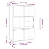 NNEVL Highboard White 74x35x117 cm Solid Wood Pine