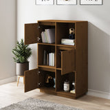 NNEVL Highboard Honey Brown 74x35x117 cm Solid Wood Pine