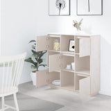 NNEVL Highboard White 110.5x35x117 cm Solid Wood Pine