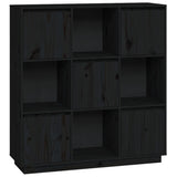 NNEVL Highboard Black 110.5x35x117 cm Solid Wood Pine