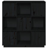NNEVL Highboard Black 110.5x35x117 cm Solid Wood Pine