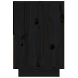 NNEVL Bedside Cabinet Black 60x34x51 cm Solid Wood Pine